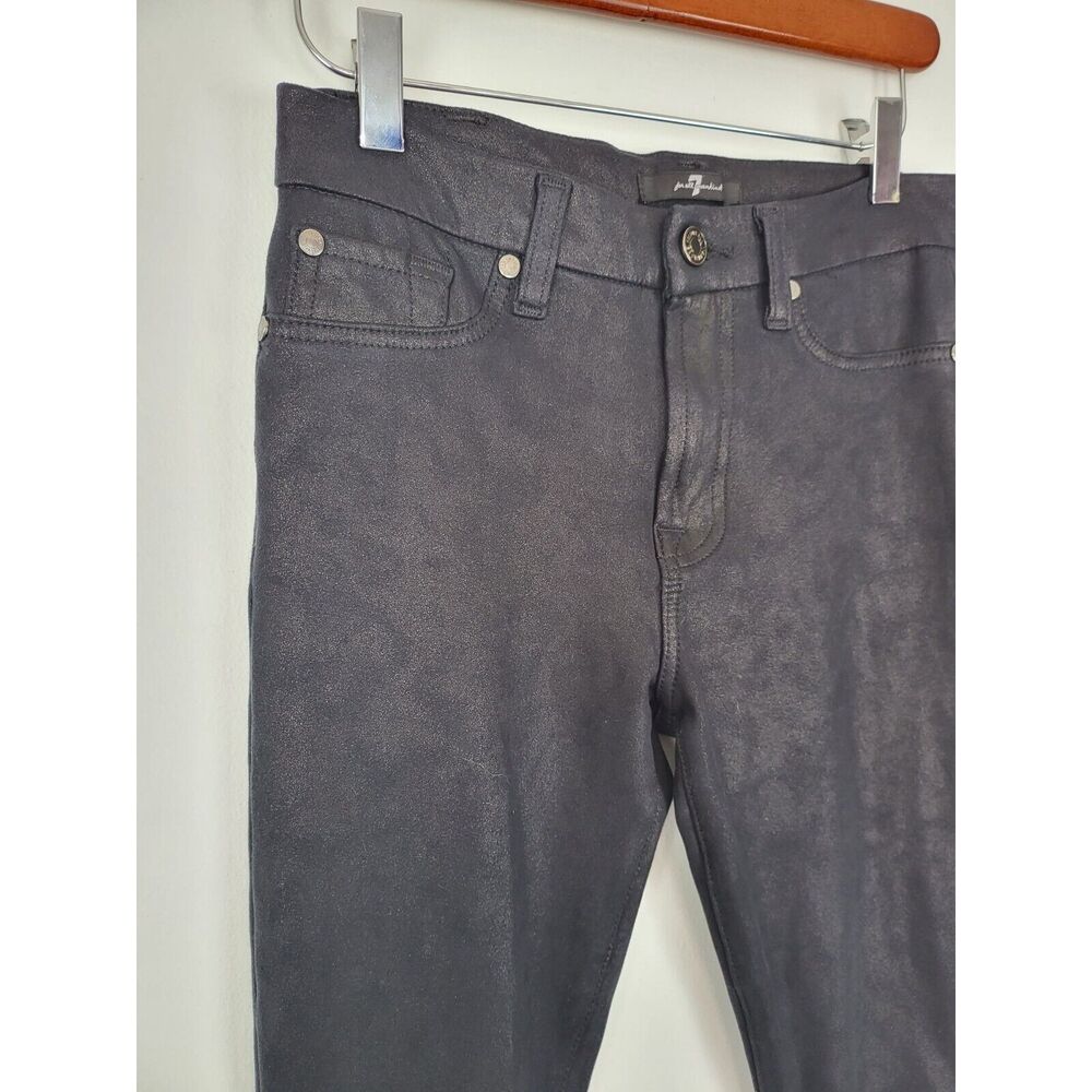 7 For All Mankind Jeans 27 Womens Black Mid Rise Classic Skinny - Picture 2 of 9